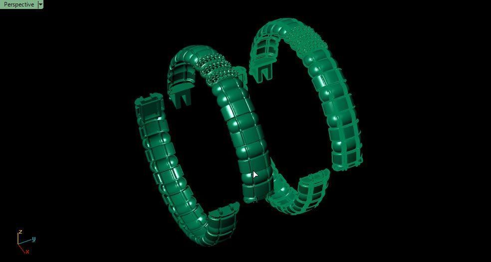 New semi sphere design bracelet v2 3D print model_1