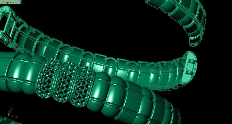 New semi sphere design bracelet v2 3D print model_3