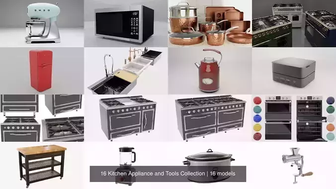 16 Kitchen appliance and accessories collection 