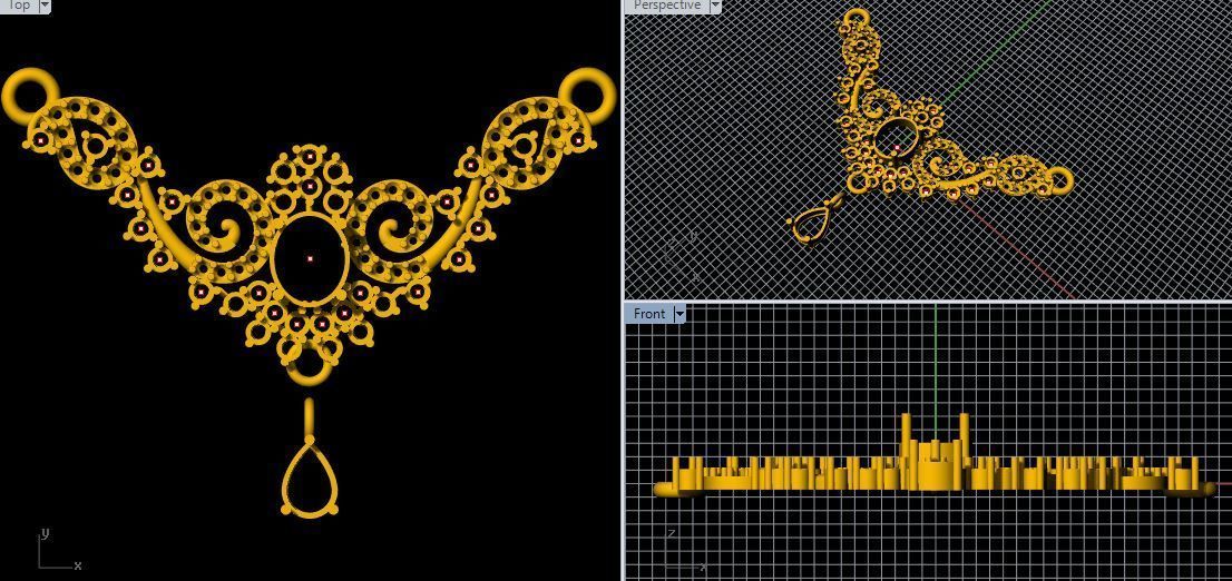 Diamond Tanmaniya Necklace 3dm file 3D print model_6