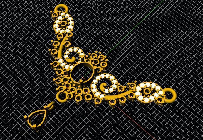 Diamond Tanmaniya Necklace 3dm file 3D print model_4