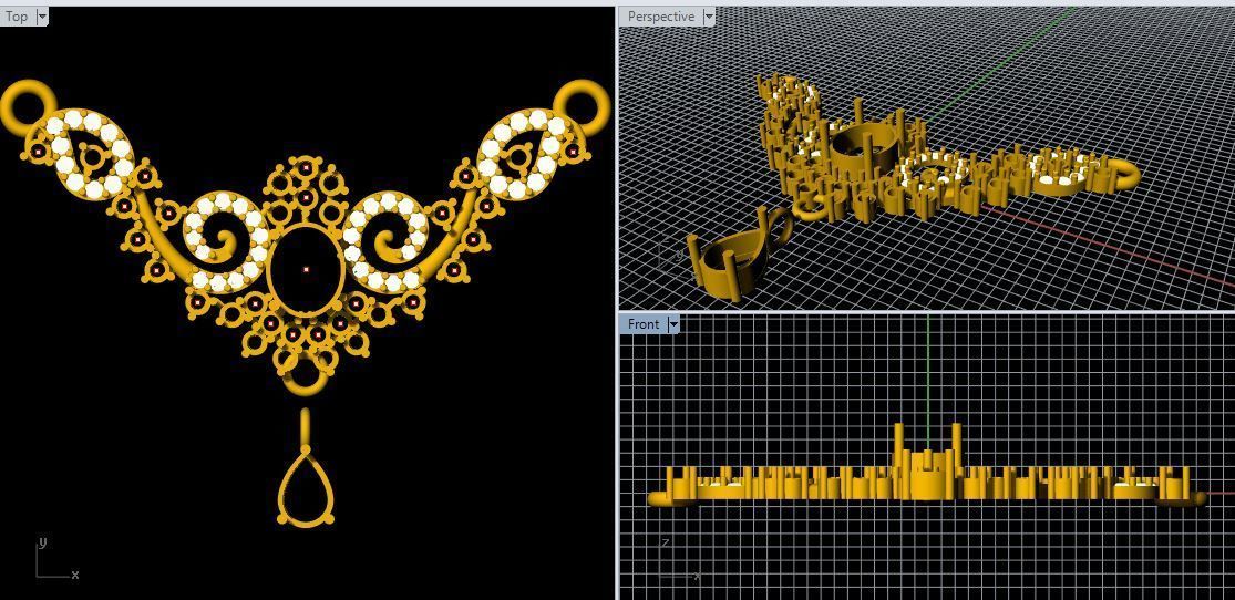 Diamond Tanmaniya Necklace 3dm file 3D print model_1
