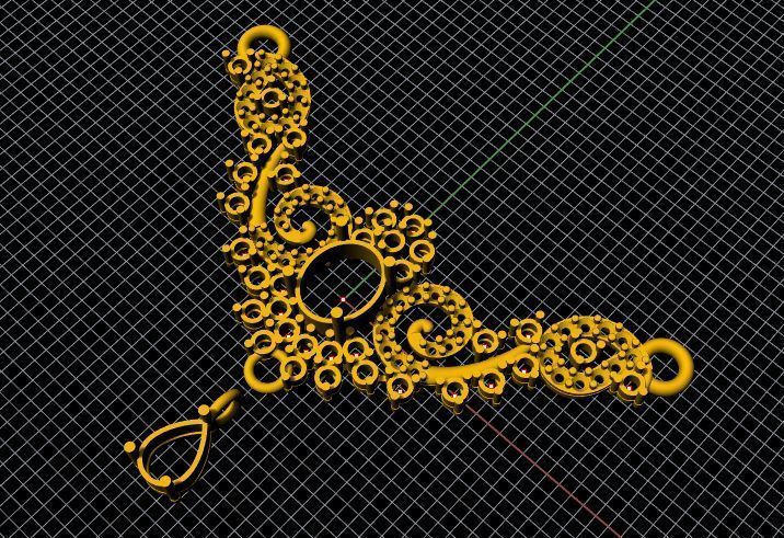 Diamond Tanmaniya Necklace 3dm file 3D print model_3