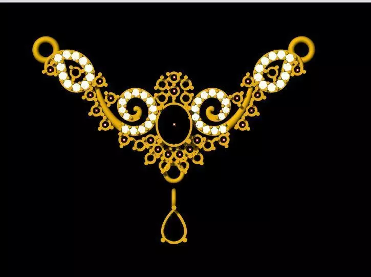 Diamond Tanmaniya Necklace 3dm file 3D print model_0