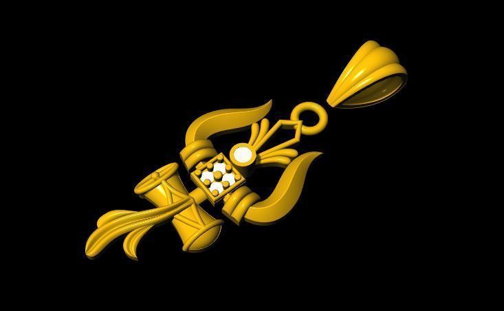 thrishul pendant 3dm file 3D print model_2