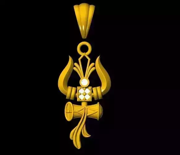 thrishul pendant 3dm file