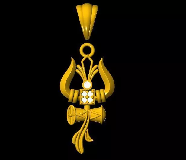 thrishul pendant 3dm file 3D print model_0