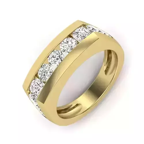 light weight  Yellow gold diamond rings-PR-452-DIA