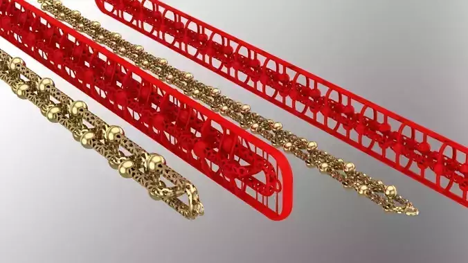 Hollowed Tiffany chains as bracelet