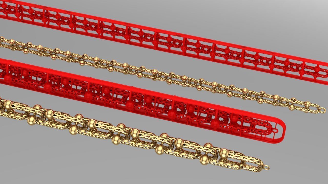 Hollowed Tiffany chains as bracelet 3D print model_2