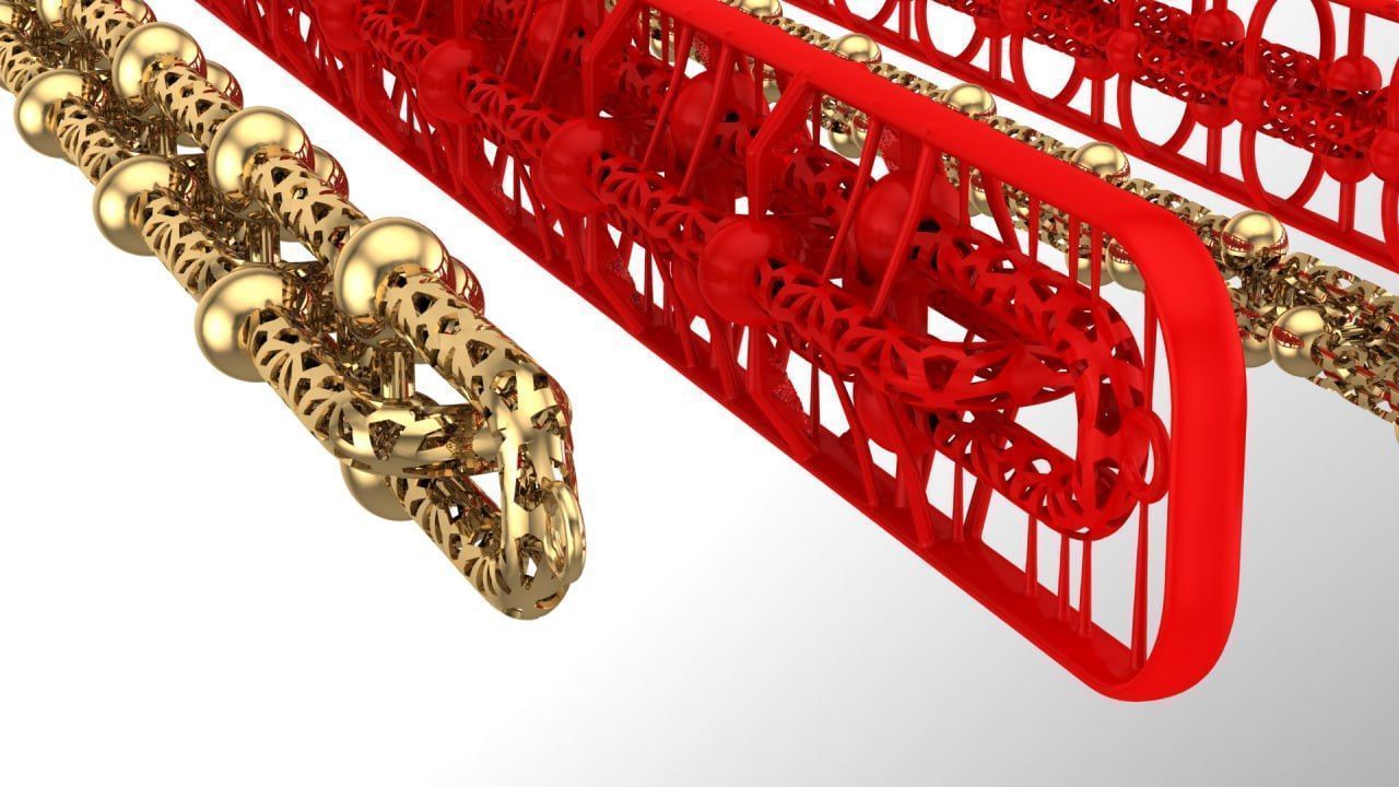 Hollowed Tiffany chains as bracelet 3D print model_4