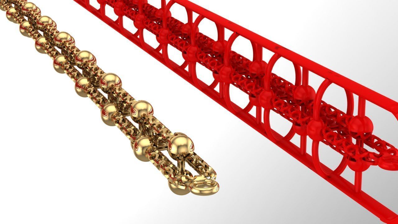 Hollowed Tiffany chains as bracelet 3D print model_3