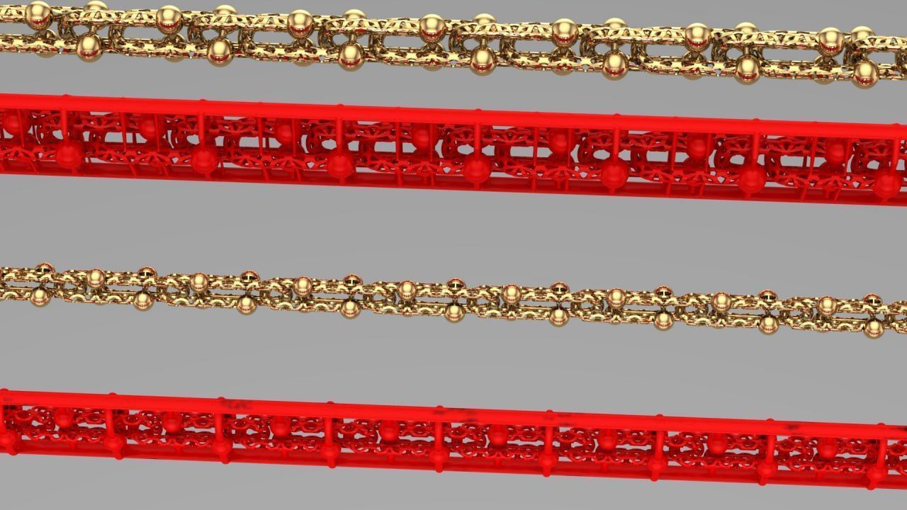 Hollowed Tiffany chains as bracelet 3D print model_7