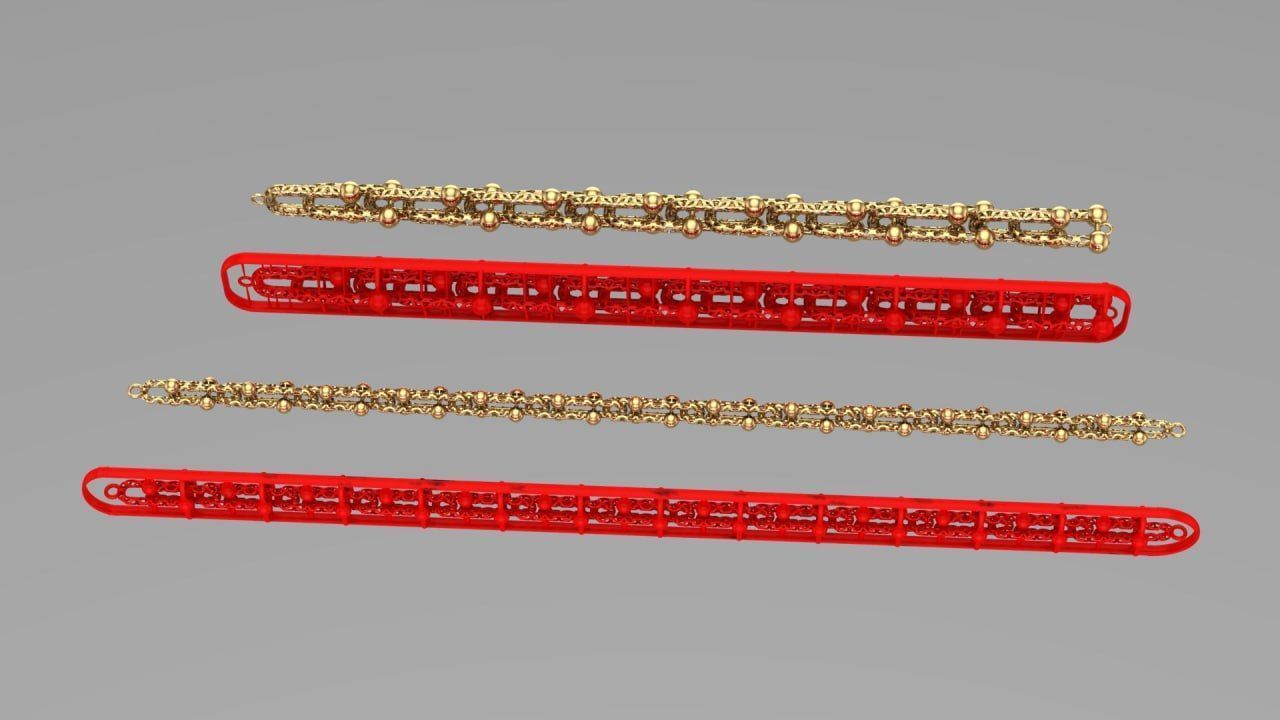Hollowed Tiffany chains as bracelet 3D print model_6