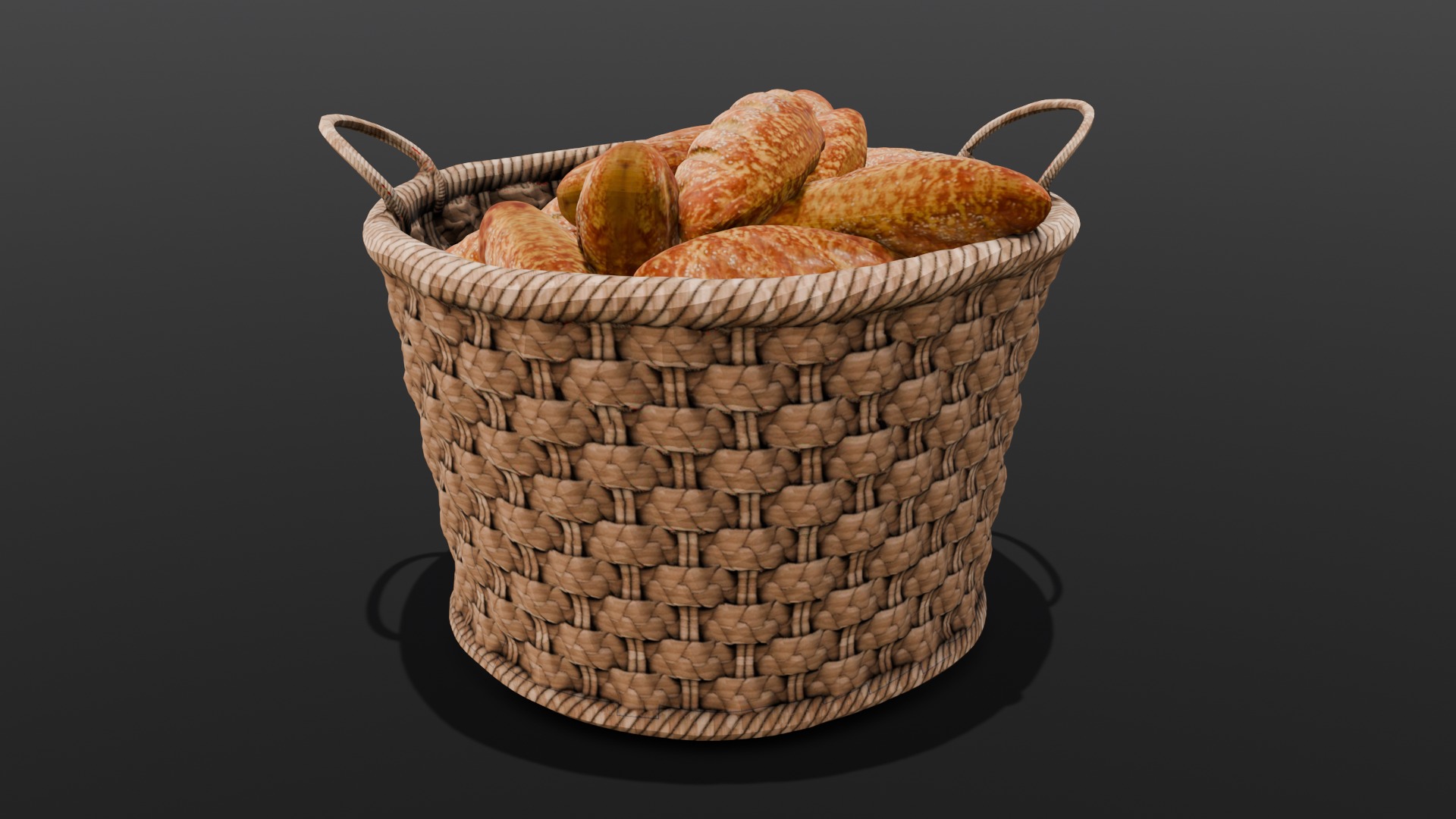 Breads and Basket 3D Model Low-poly 3D model_15