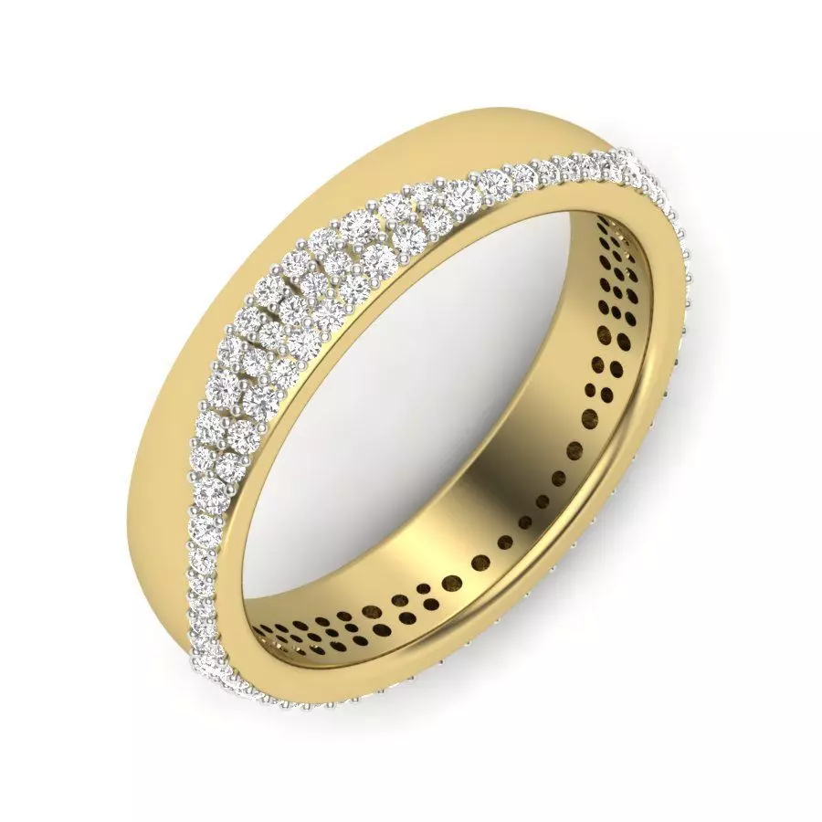 Yellow gold diamond rings-PR-466-DIA 3D print model