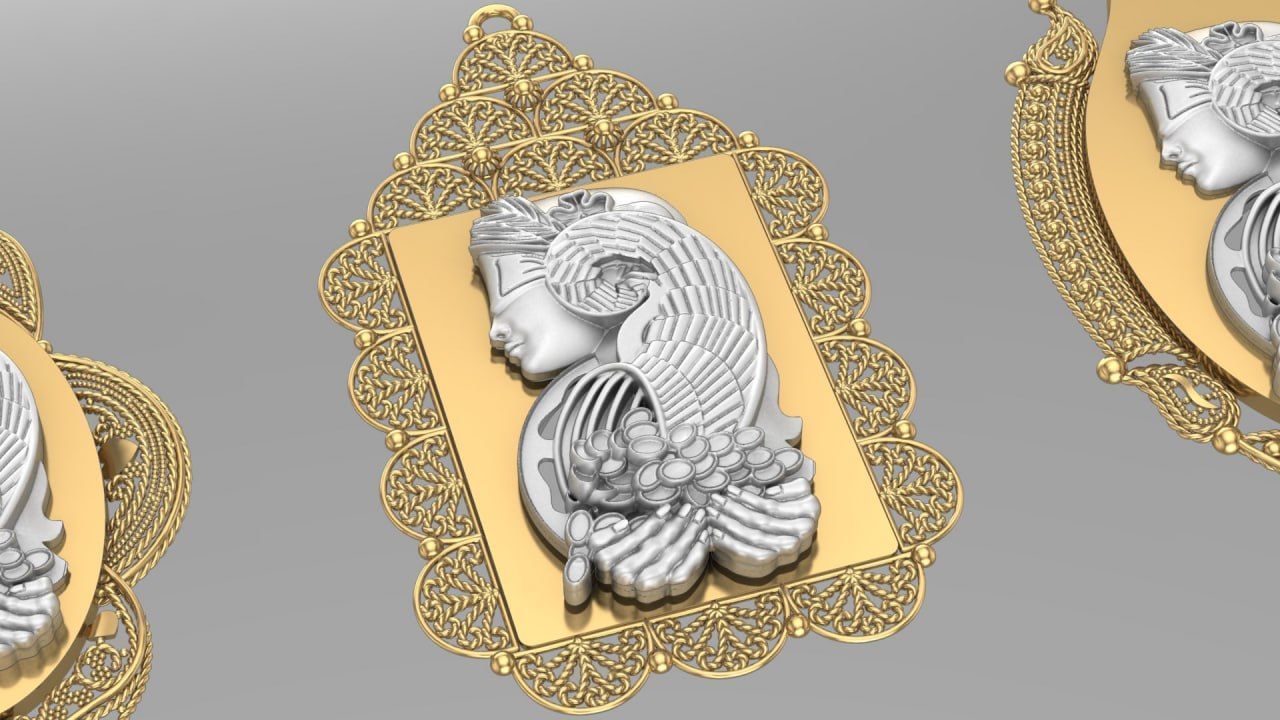 3 design of Lady Fortuna on suisse pamp 3D print model_2