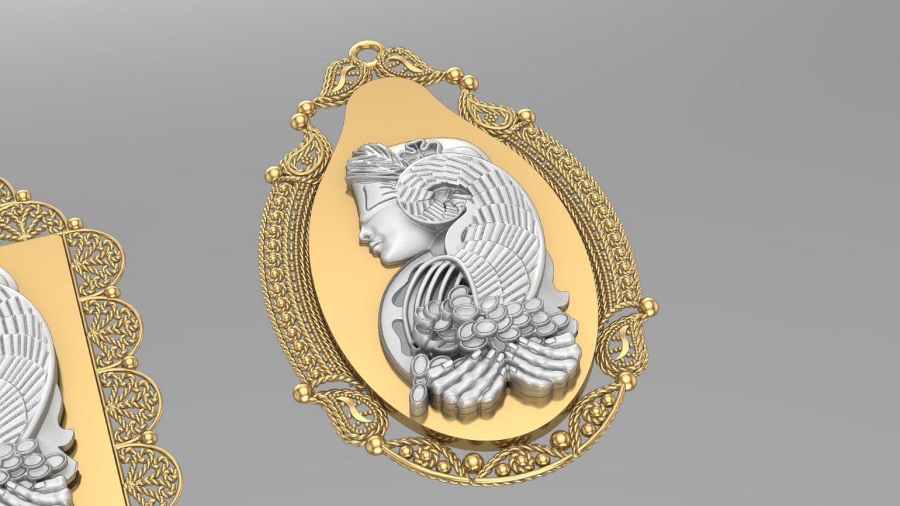 3 design of Lady Fortuna on suisse pamp 3D print model_3