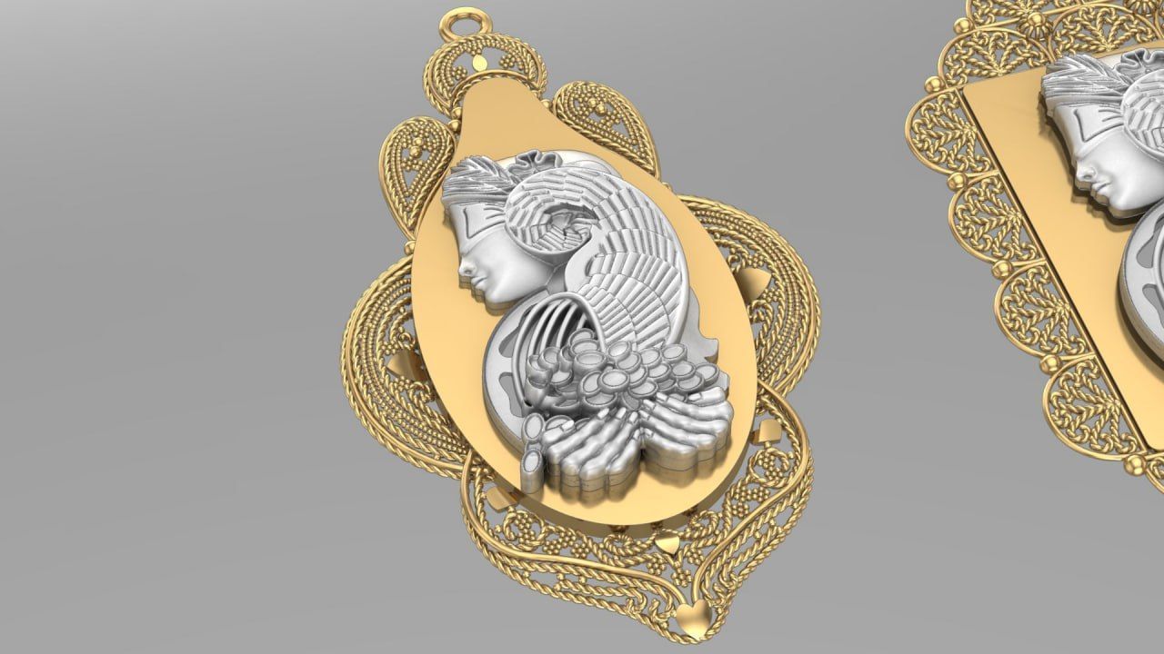 3 design of Lady Fortuna on suisse pamp 3D print model_1