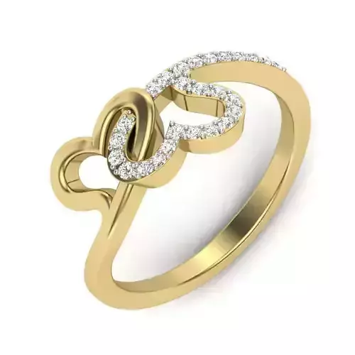 light weight  Yellow gold diamond rings-PR-475-DIA