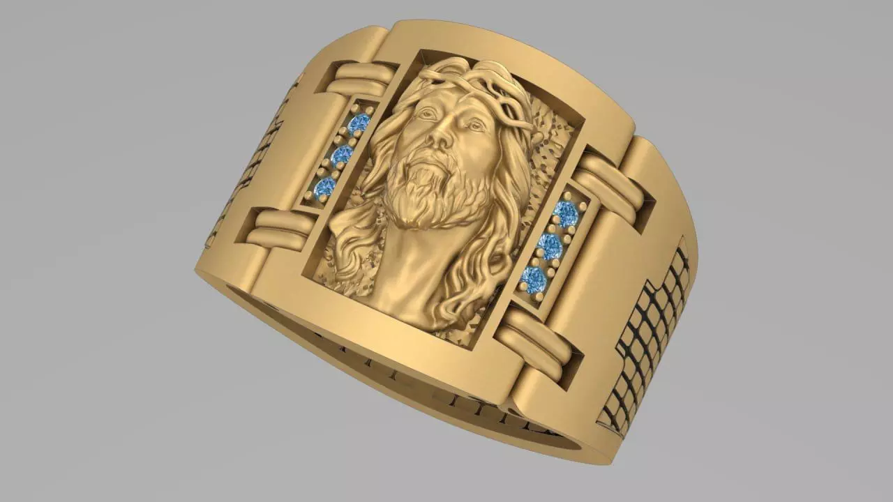 Jesus rolex ring 3D print model