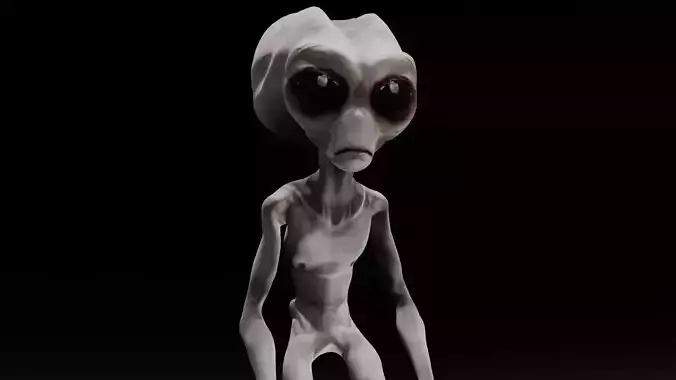 Alien Animated and Rigged Low-poly 3D model