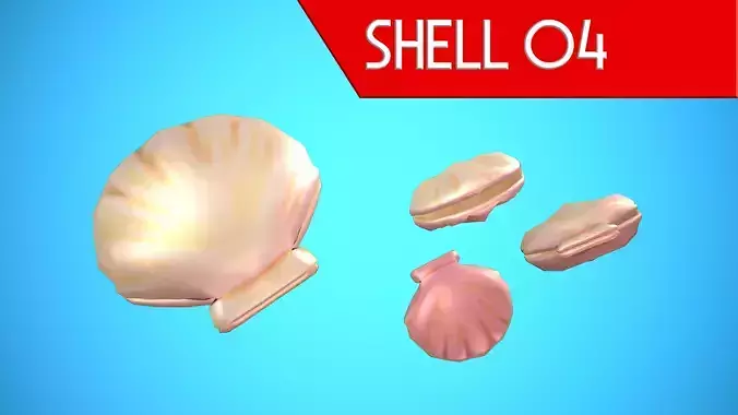 SHELL 04 CARTOON STYLIZED Low-poly 3D model