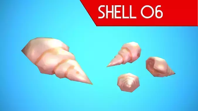 SHELL 06 CARTOON STYLIZED Low-poly 3D model