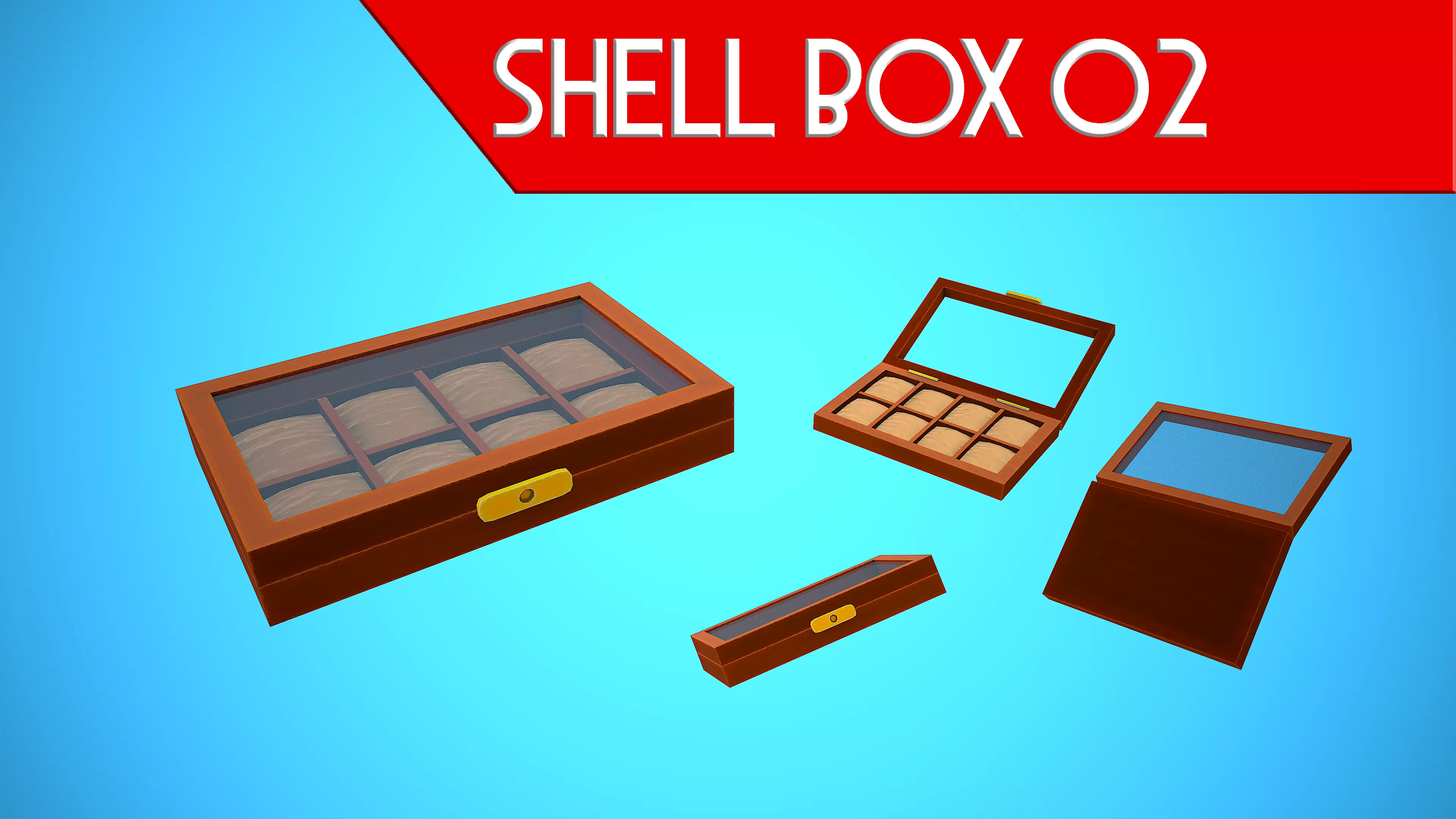 SHELL BOX 02 CARTOON STYLIZED Low-poly 3D model