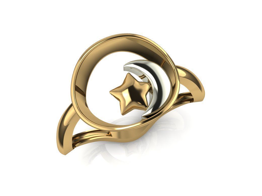 Moon ring 3D print model_5