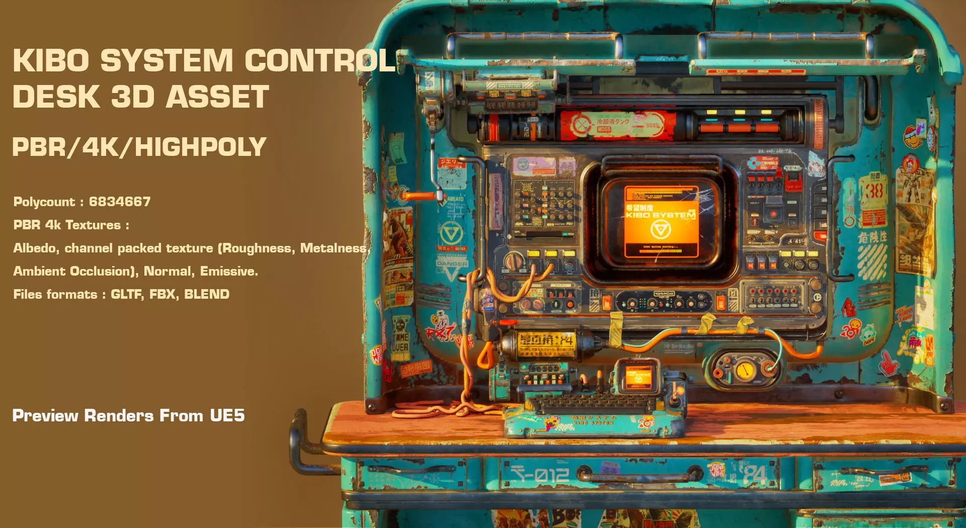 Cyberpunk Control Desk 3d asset 3D model