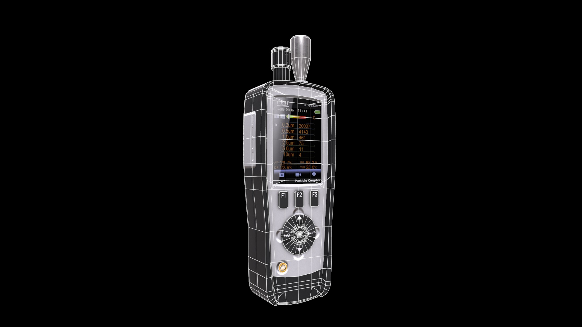 Air Particle Counter with Multiple Gas Detector  Low Poly  Low-poly 3D model_23