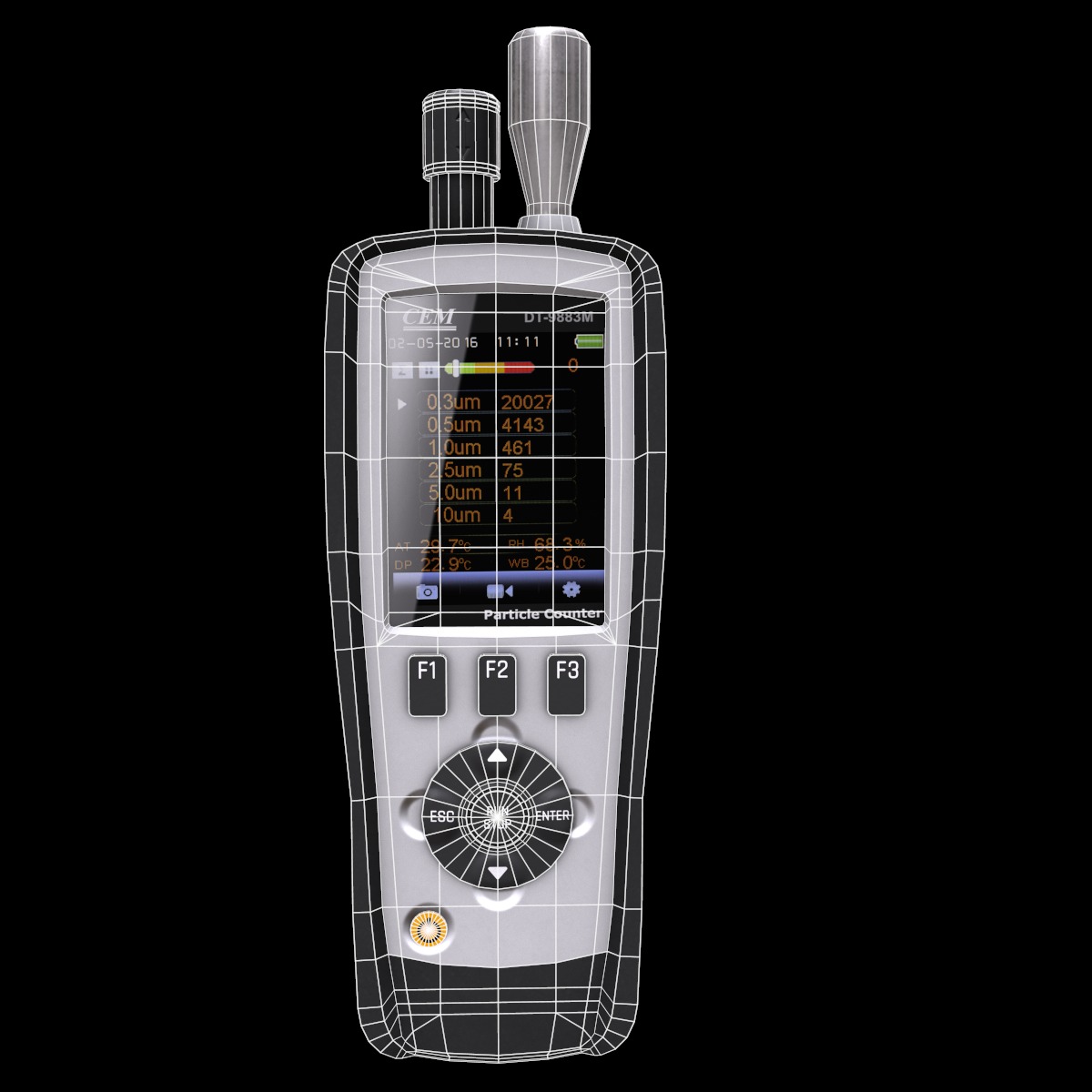 Air Particle Counter with Multiple Gas Detector  Low Poly  Low-poly 3D model_19