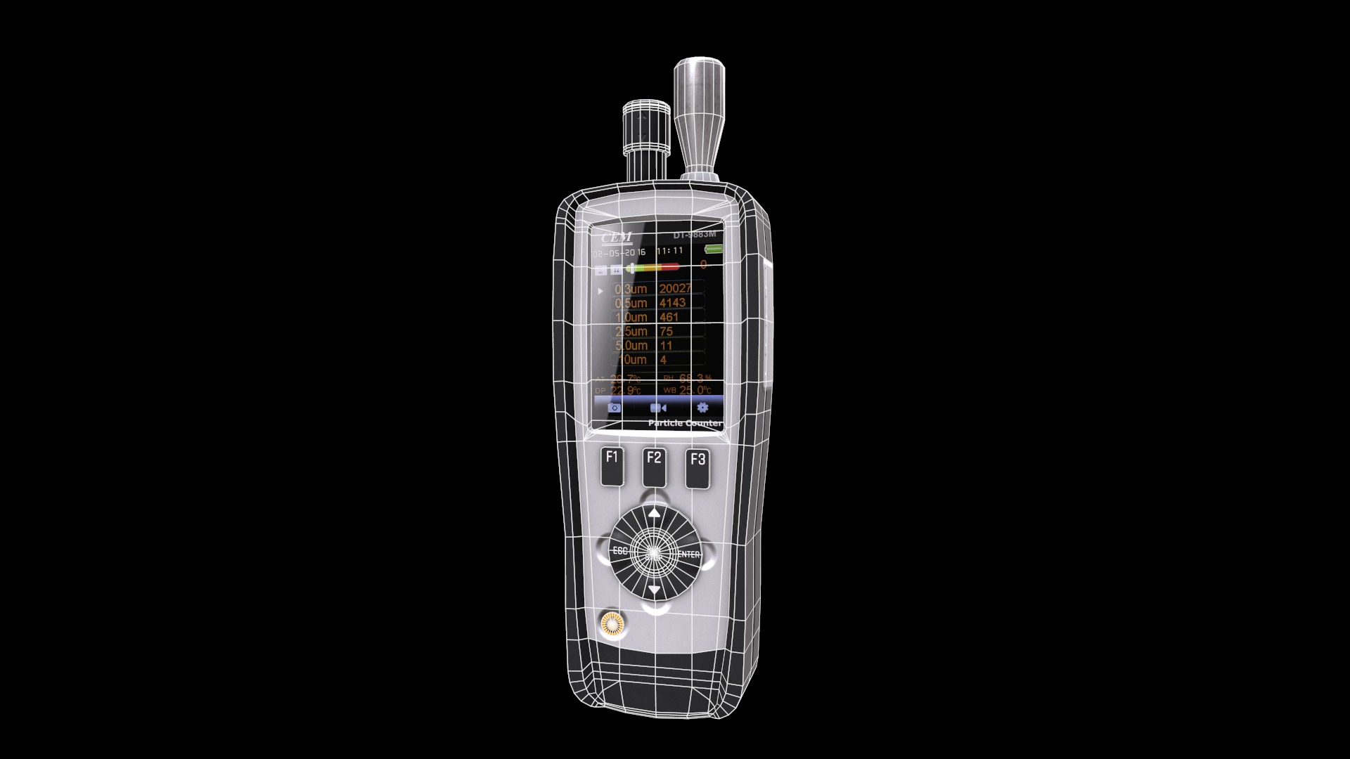 Air Particle Counter with Multiple Gas Detector  Low Poly  Low-poly 3D model_21