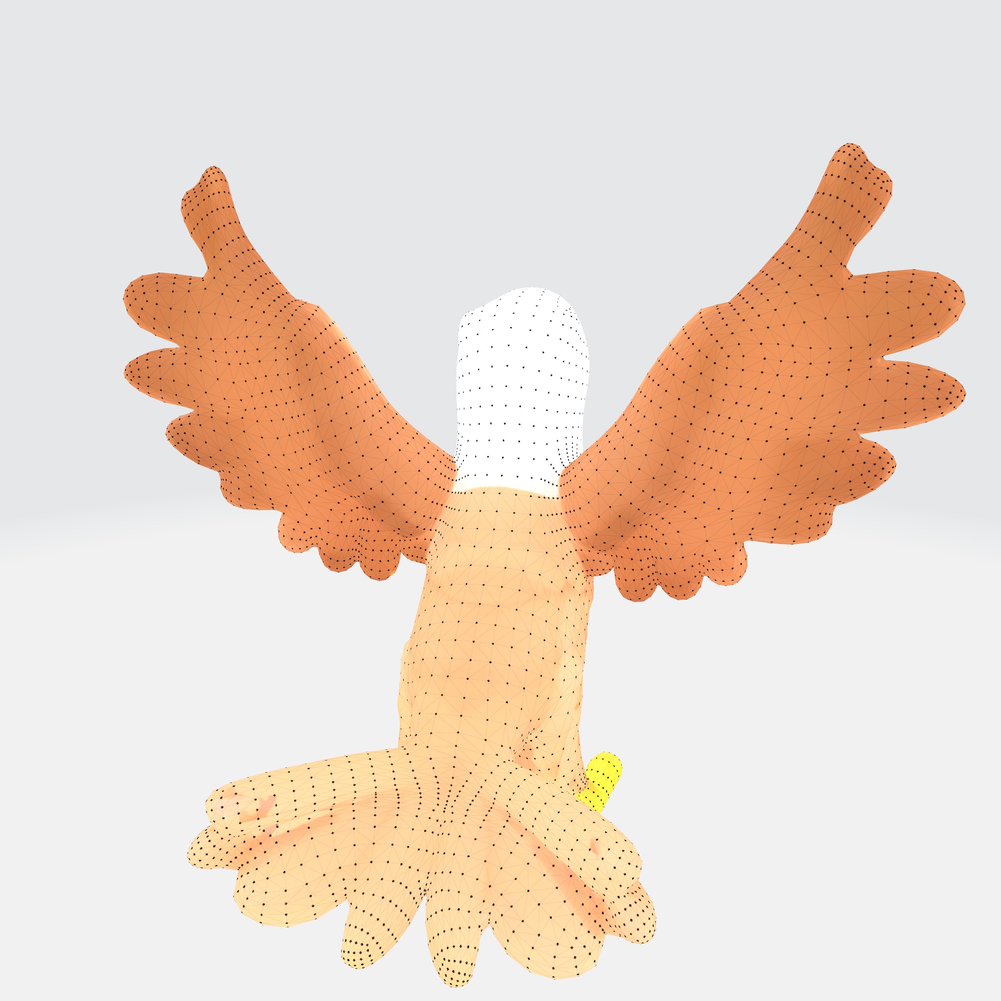 bald eagle spreading wings 3D model_6