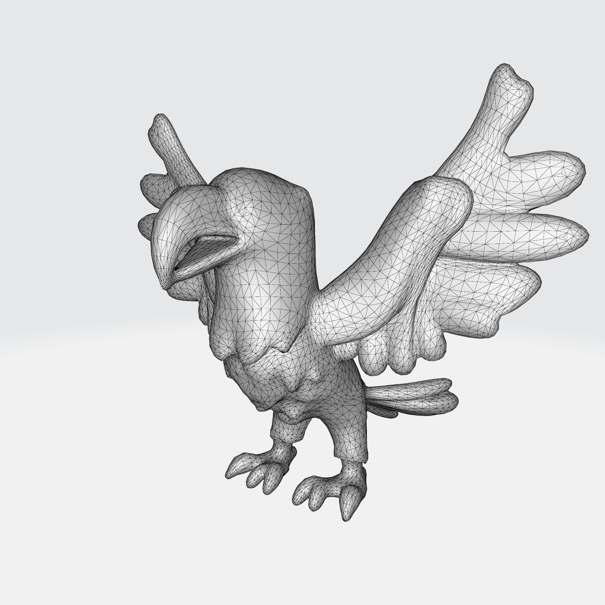 bald eagle spreading wings 3D model_10