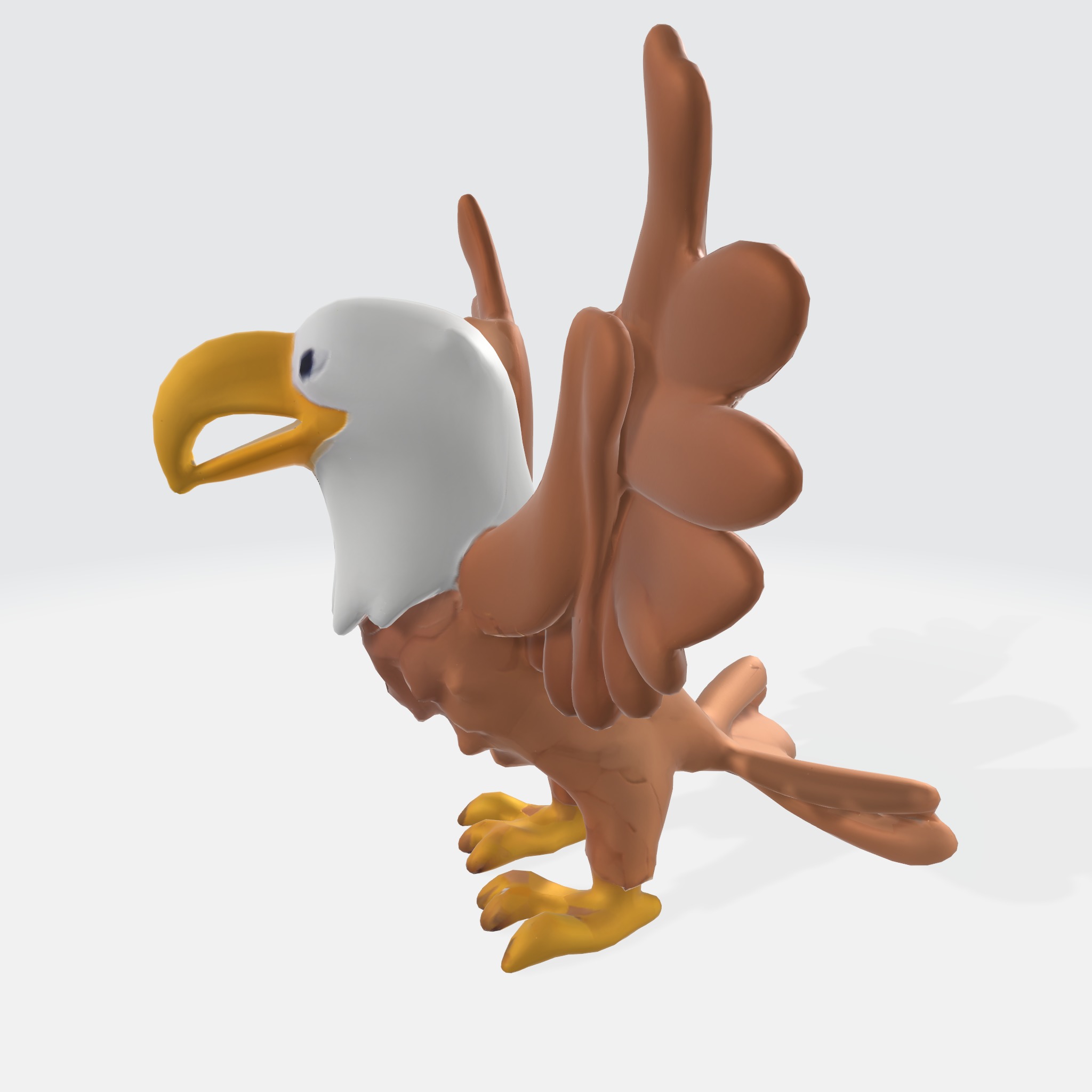 bald eagle spreading wings 3D model_1
