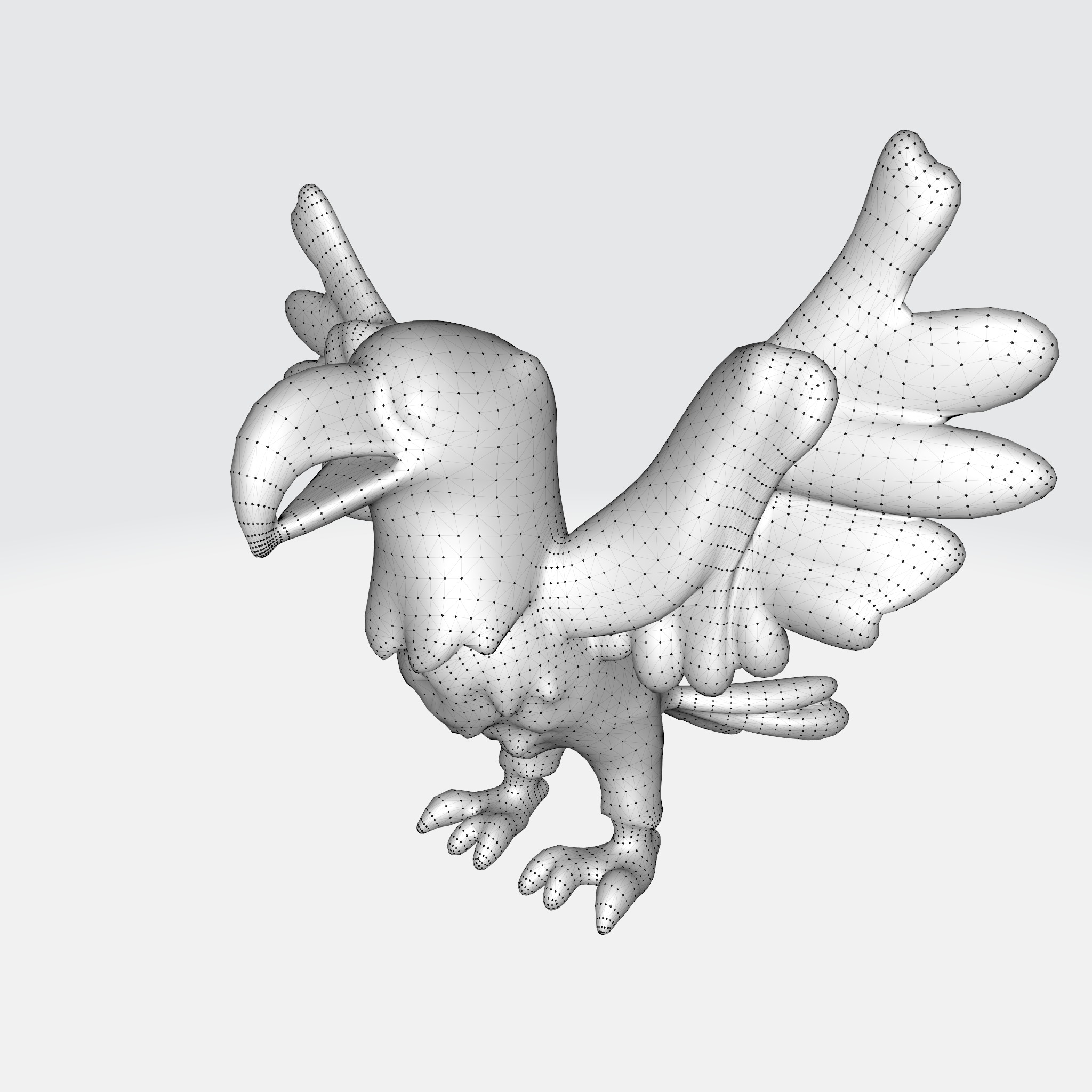 bald eagle spreading wings 3D model_15