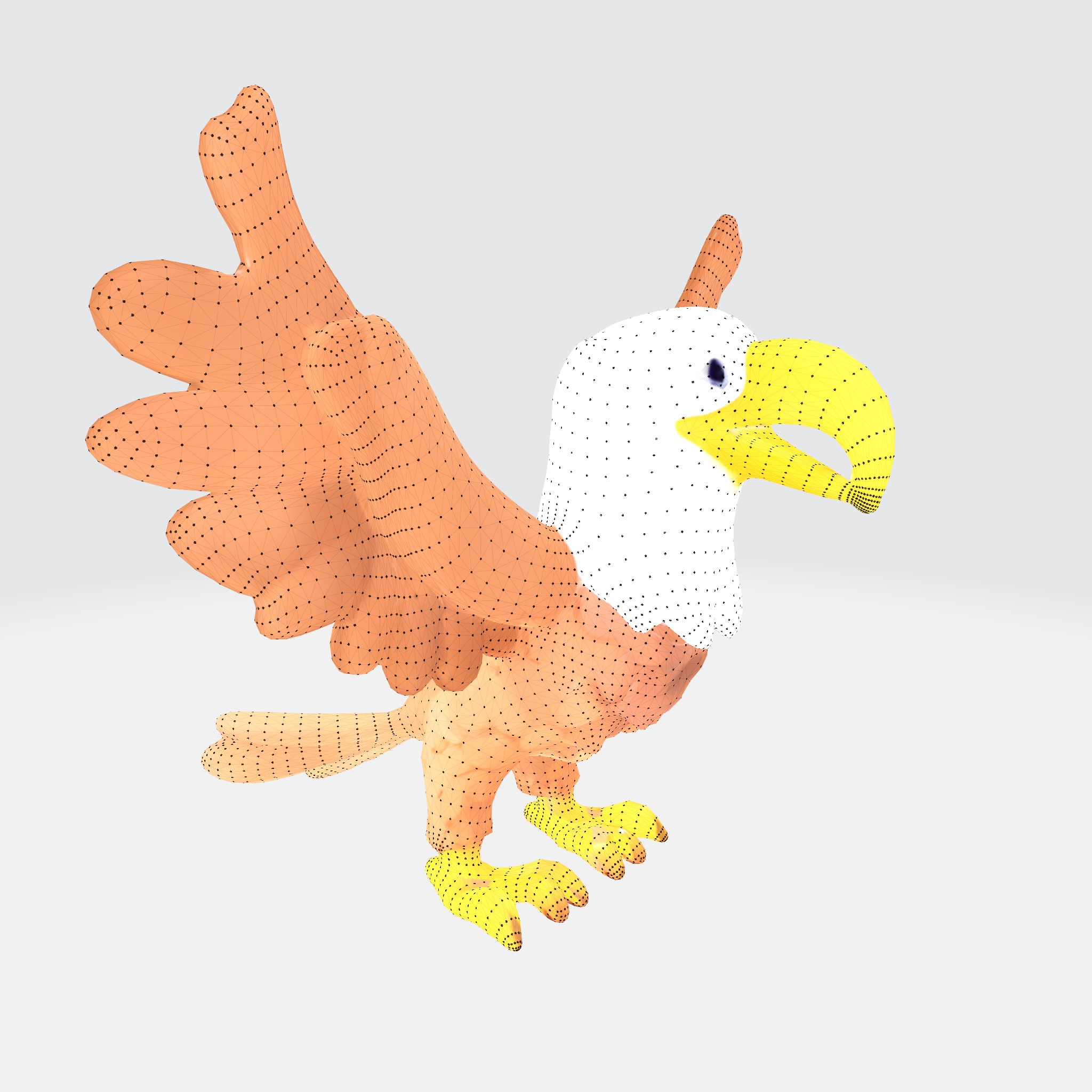 bald eagle spreading wings 3D model_4