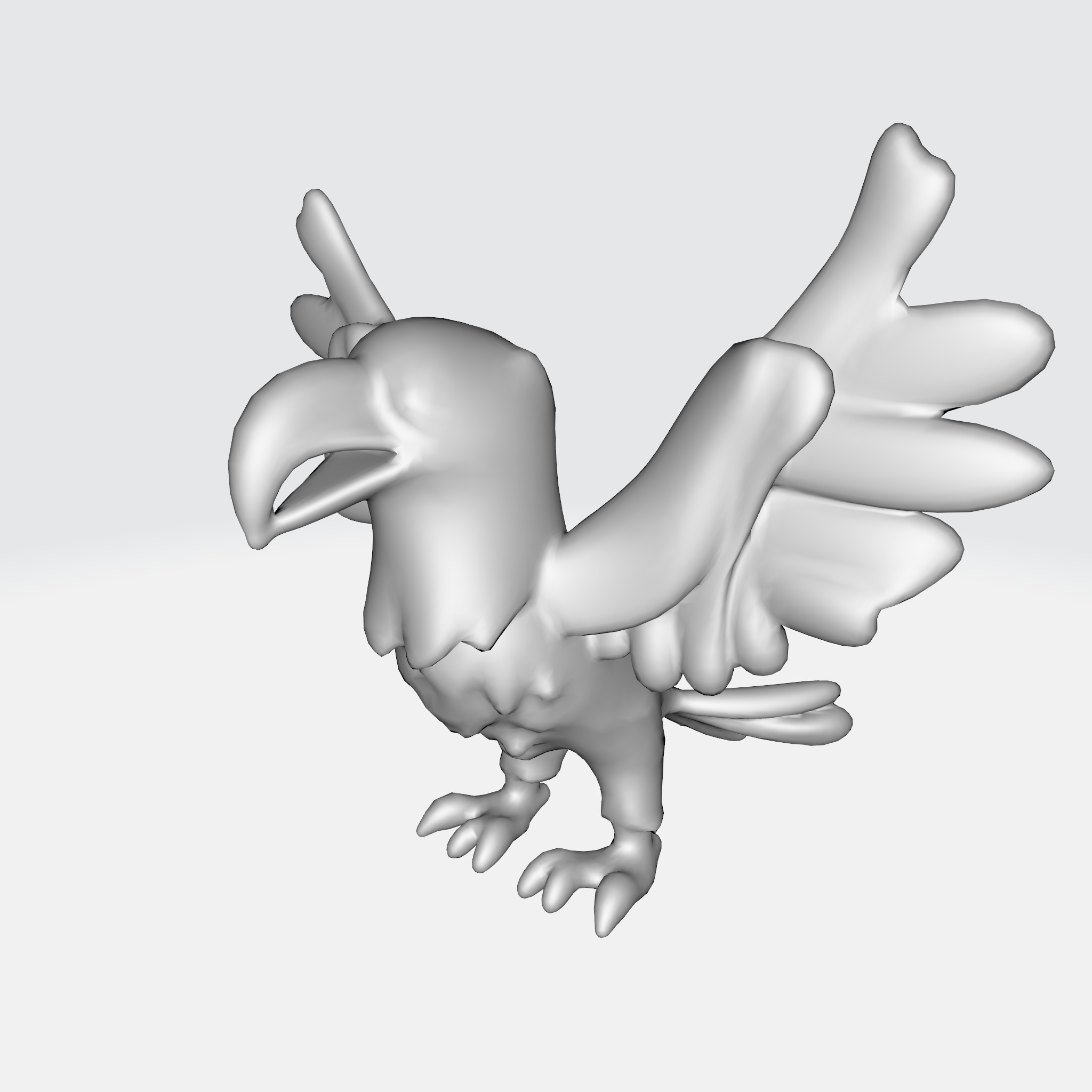 bald eagle spreading wings 3D model_7
