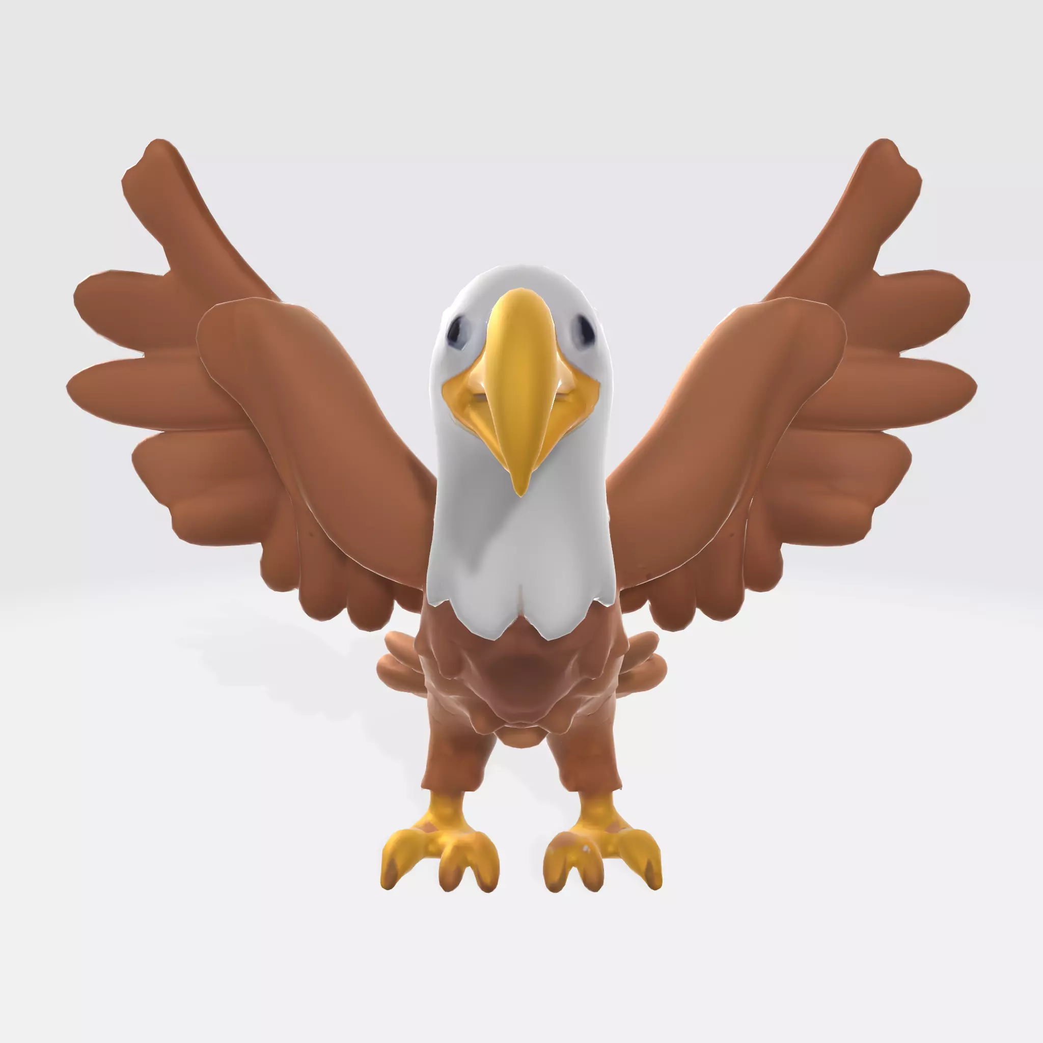 bald eagle spreading wings 3D model_0