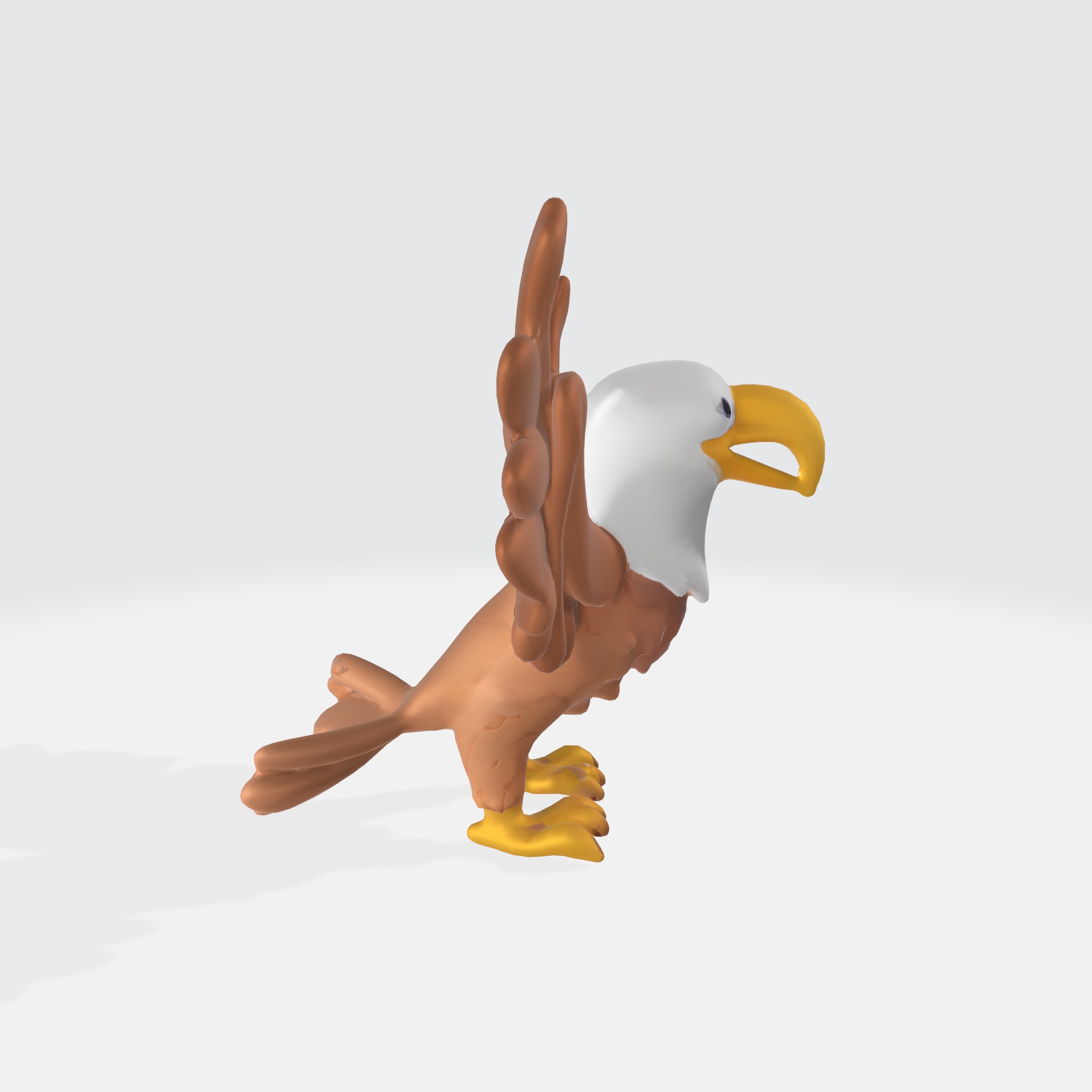 bald eagle spreading wings 3D model_3