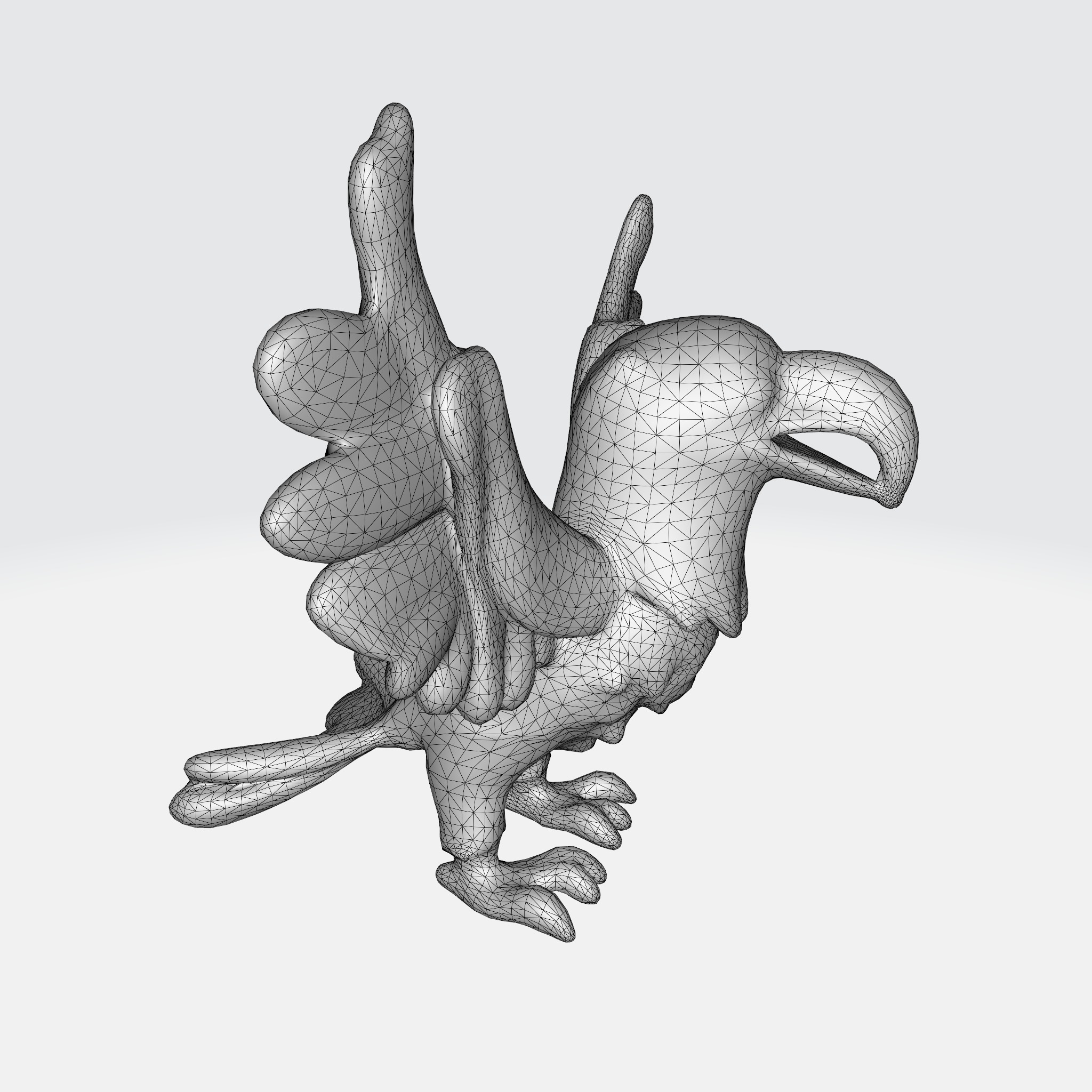 bald eagle spreading wings 3D model_11