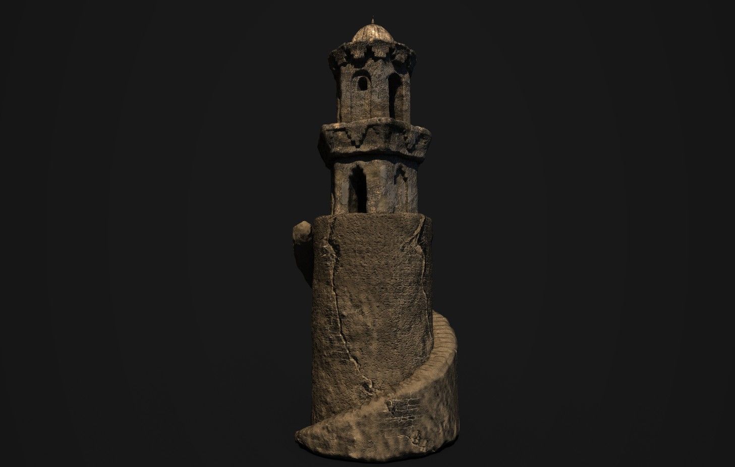 Islamic Mosque Minaret 3D model_1