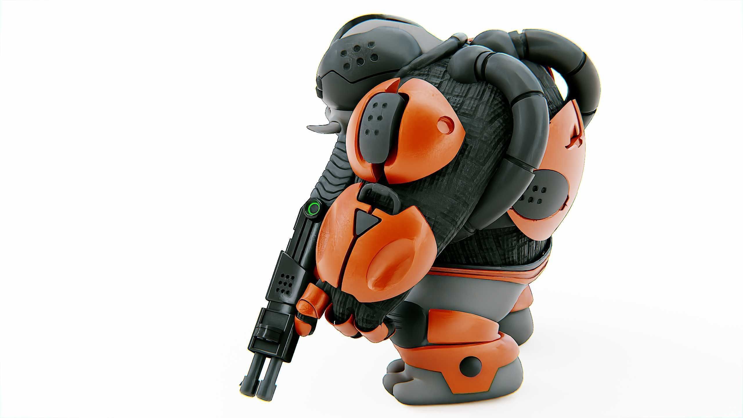 ALIEN MOBBY B-5 Rigged for Unreal Engine - Unity - MIXAMO 3D model_18