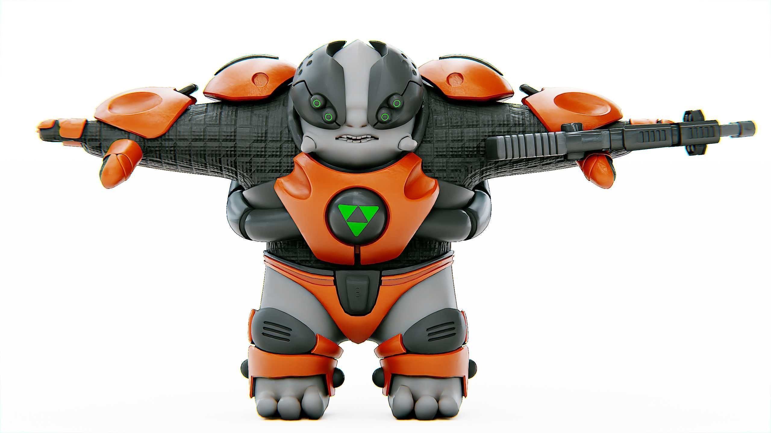 ALIEN MOBBY B-5 Rigged for Unreal Engine - Unity - MIXAMO 3D model_30