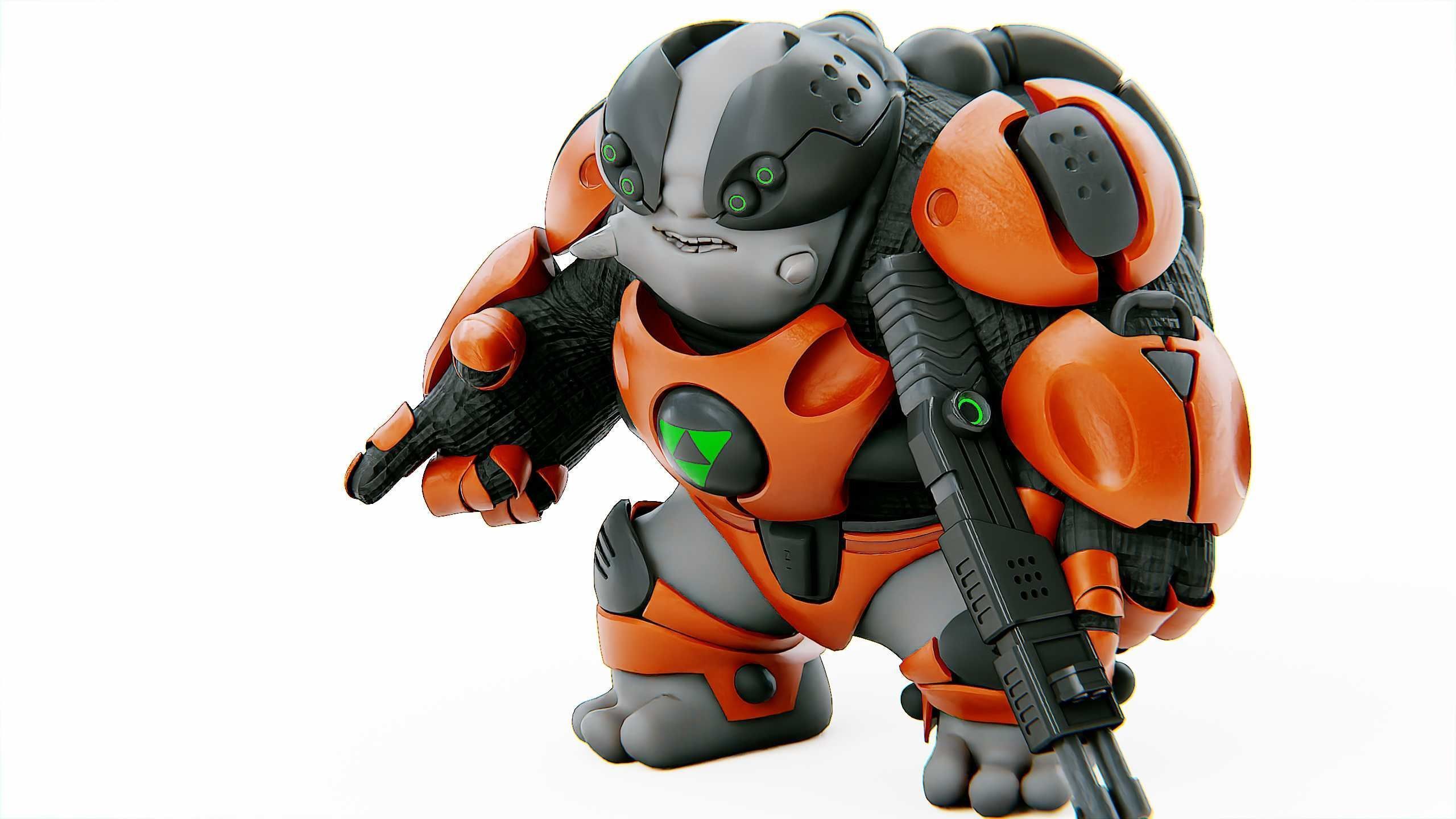 ALIEN MOBBY B-5 Rigged for Unreal Engine - Unity - MIXAMO 3D model_22