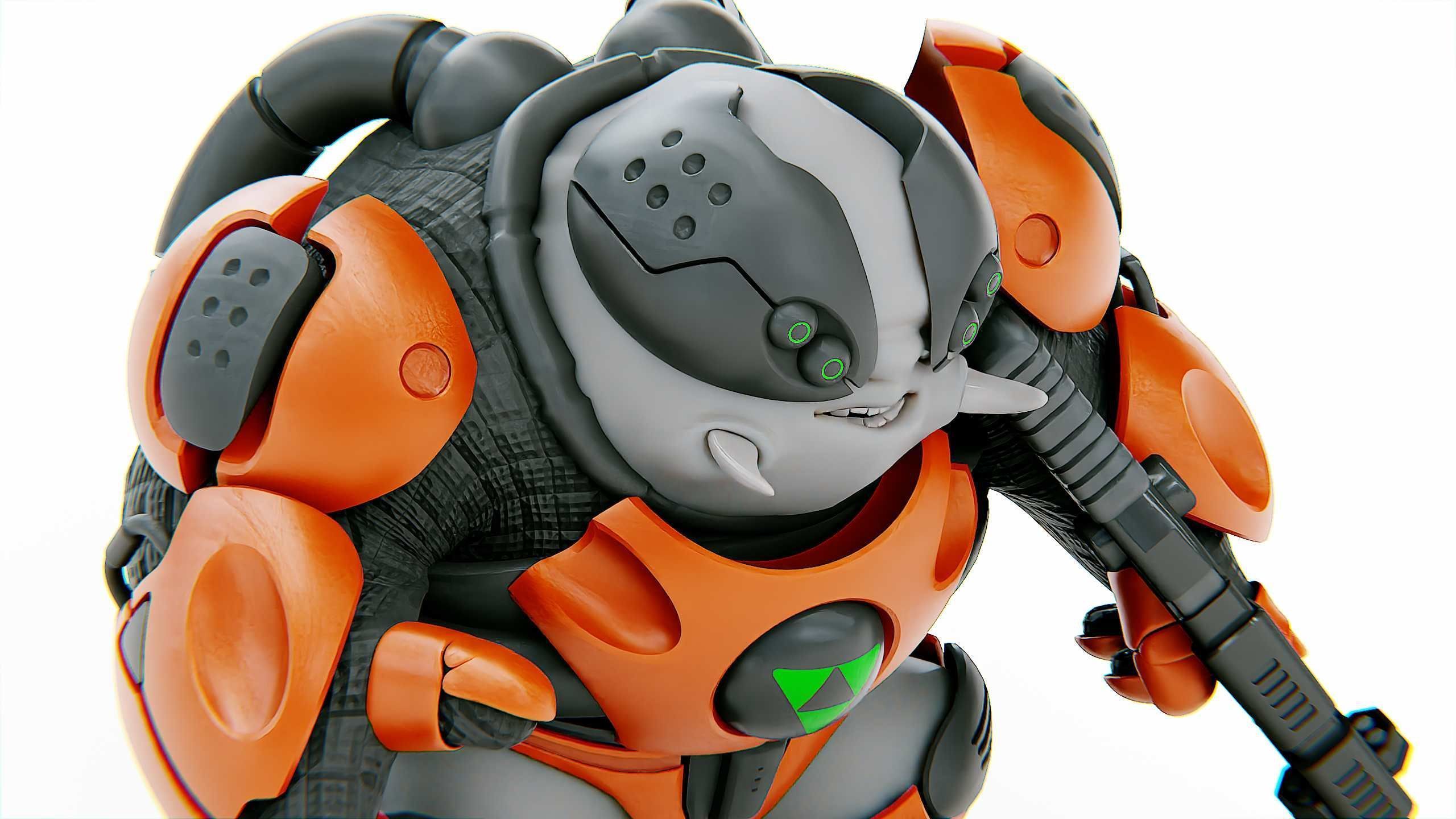 ALIEN MOBBY B-5 Rigged for Unreal Engine - Unity - MIXAMO 3D model_24