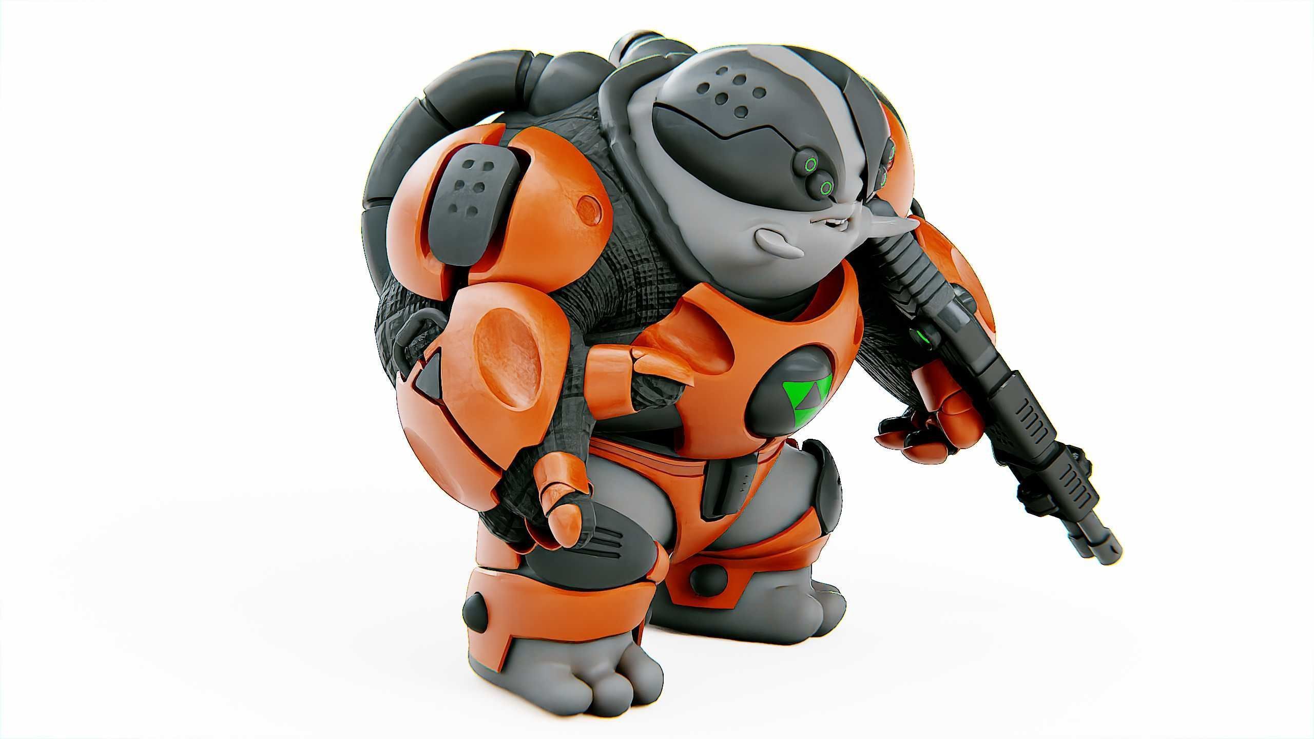 ALIEN MOBBY B-5 Rigged for Unreal Engine - Unity - MIXAMO 3D model_6