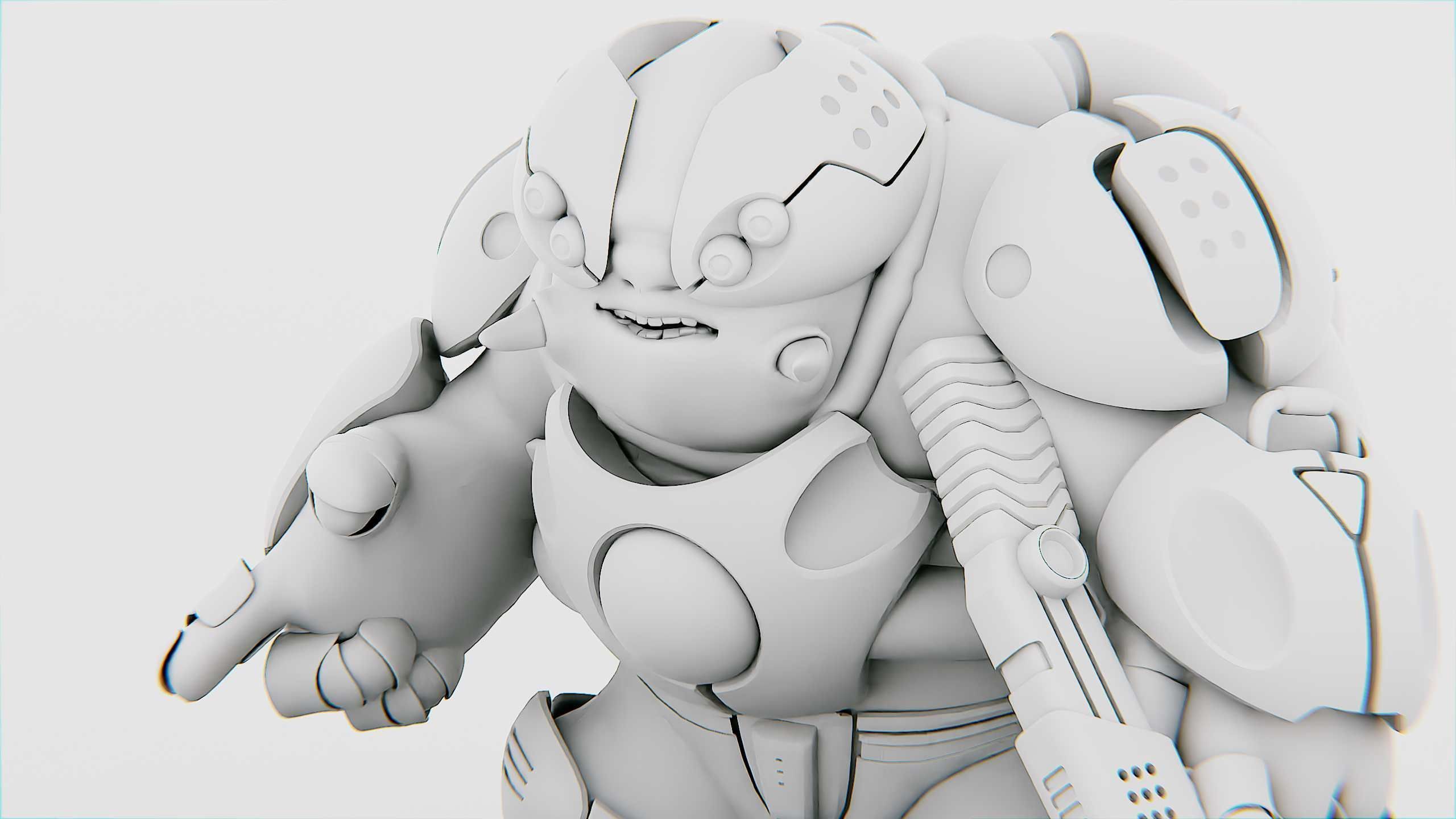 ALIEN MOBBY B-5 Rigged for Unreal Engine - Unity - MIXAMO 3D model_34